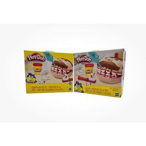 Play-Doh Doctor Drill N Fill Dentist Set 2 Pack Moustache Edition Kids Toy New